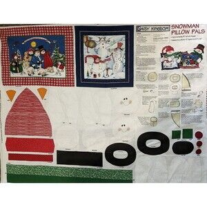 Daisy Kingdom Snowman Pillow Pals Cut and Sew Fabric Panels Set of 2
